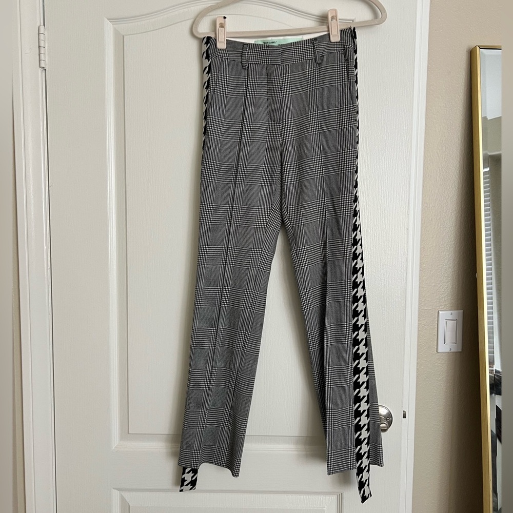 Off-White Black and White Plaid Women’s Pants